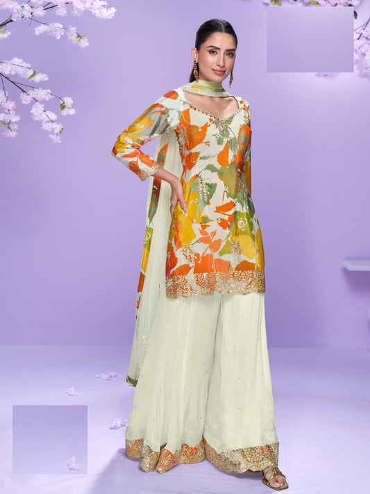 Floral Print Full Stitched Palazzo Suits