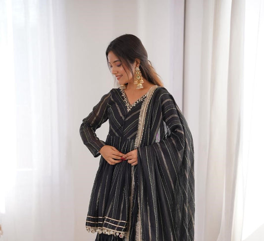 Black Sharara Suit for Women Designer Sharara Set Party Wear Sharara Suit Ethnic Wear for
