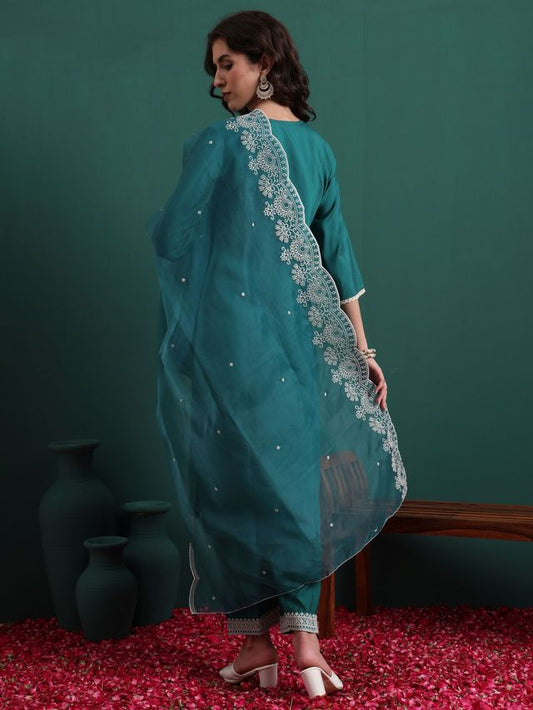 Pine Green Color Beautiful Ethnic Suit For Classy Trendy Girl