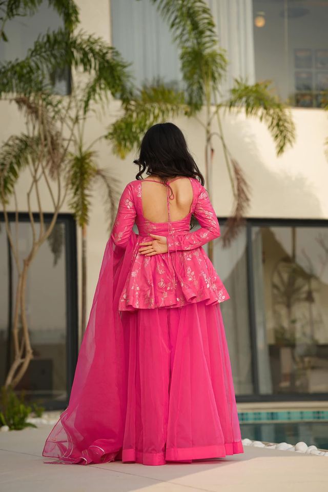 Festive wear sarara set with dupatta Pink