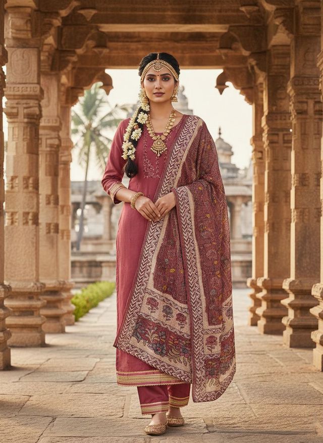 Pink Color Beautiful Ethnic Partywear Embroidered Suit