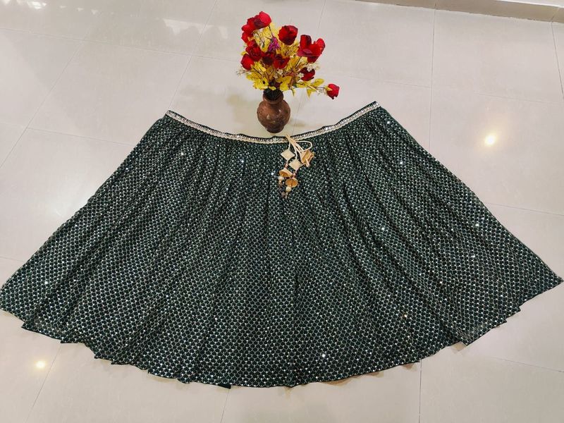 Leheriya Style Lehenga Choli with Embroidered Dupatta EL-601-GREEN