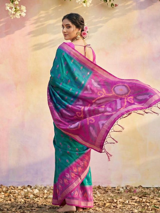 Sky Blue Color Soft Silk Woven Designer Graceful Ethnic Partywear Saree