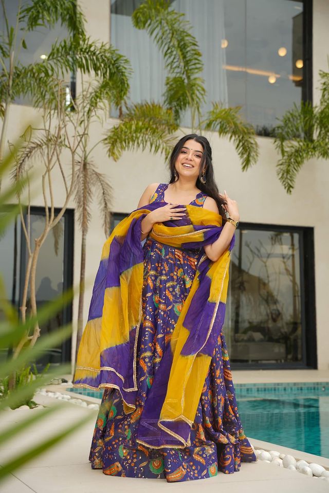 Festive gown collection with dupatta Purple