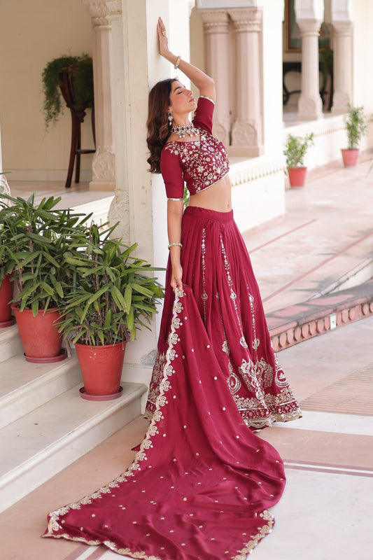 Party Wear Designer Wedding Lehenga Set Style 036