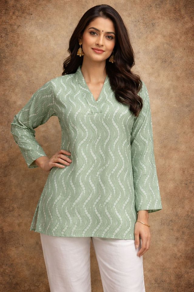 Pista Color Designer Digital Printed Muslin Fabric Foral Ethnic Kurta