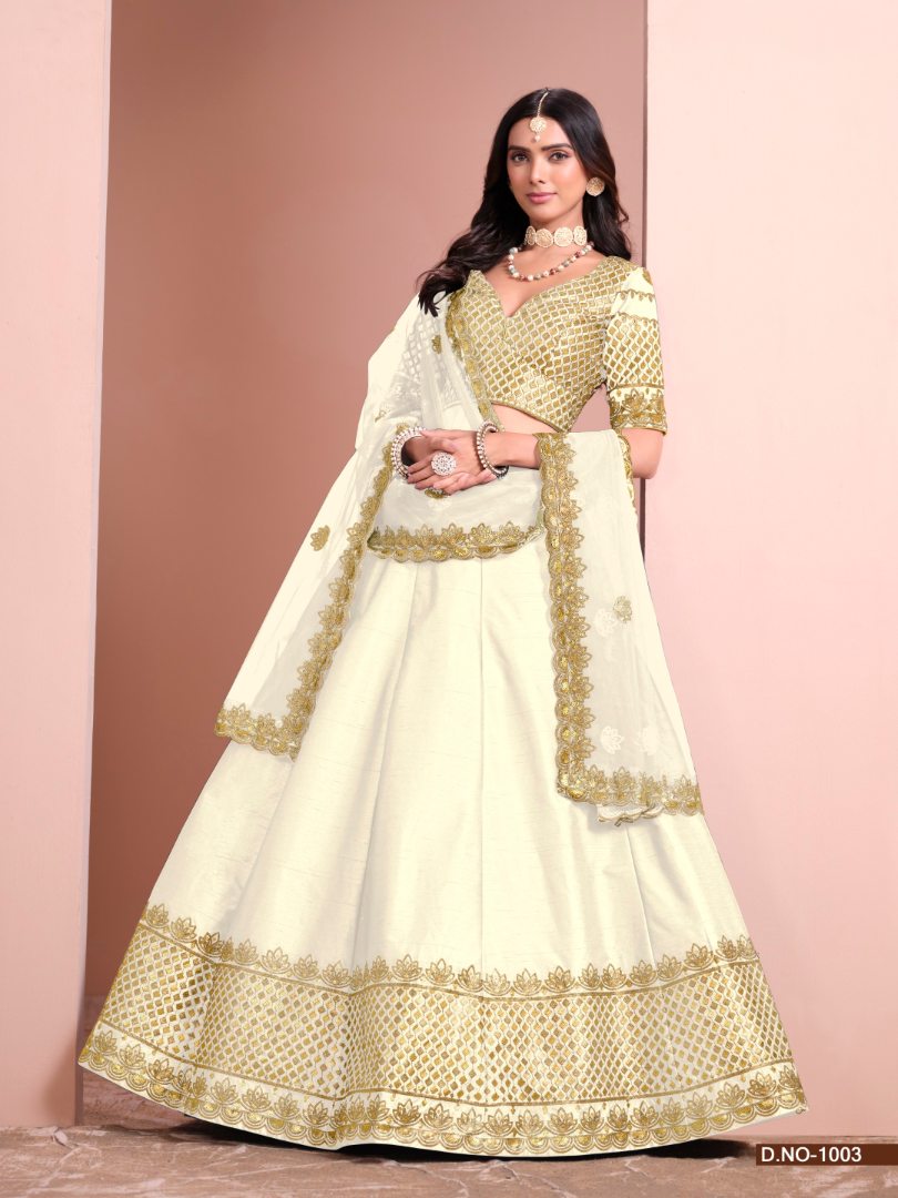 White Art Silk Designer Lehenga With Blouse