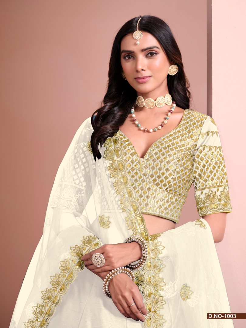White Art Silk Designer Lehenga With Blouse