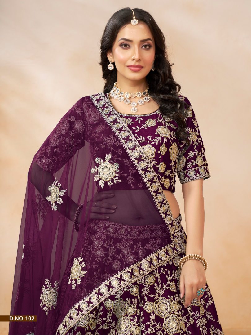 Navy Blue Embroidered Heavy Art Silk Designer Lehenga With Blouse