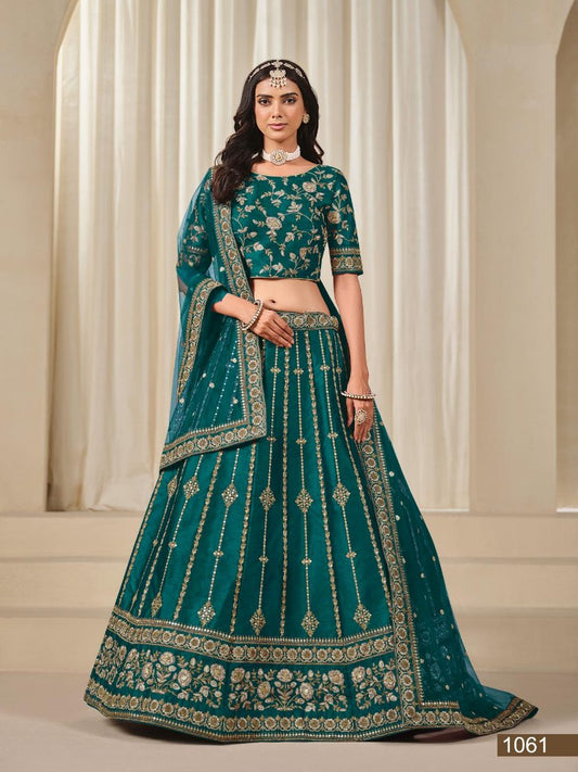 Rama Embriodered Heavy Art Silk Designer Lehenga With Blouse