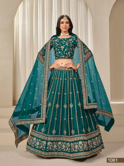 Rama Embriodered Heavy Art Silk Designer Lehenga With Blouse