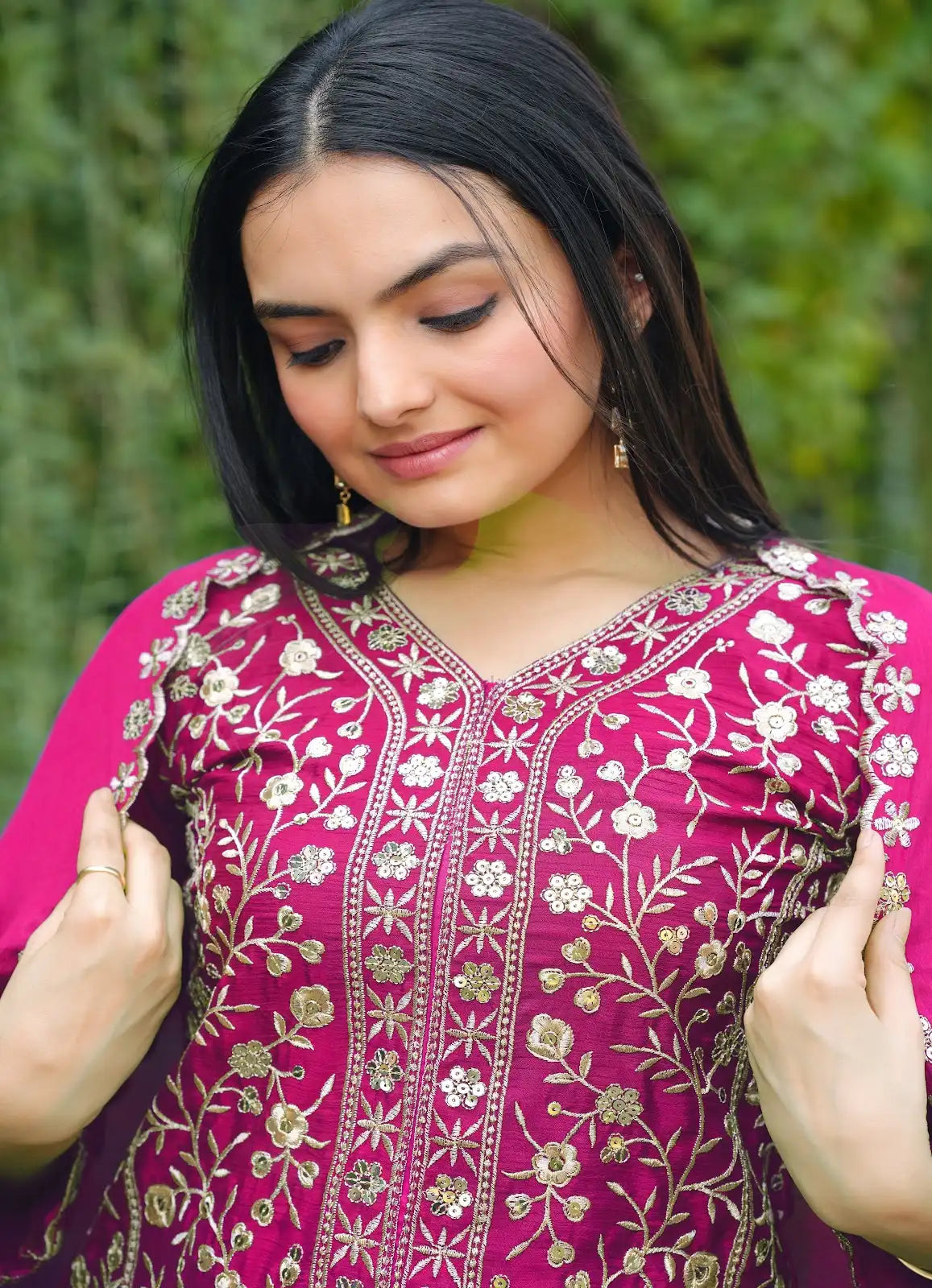 Heavy Chinon Suit With Sequence Embroidered Work 54