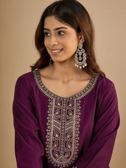 Purple Color Trendy Formal Looking Classy Ethnic Kurta For Girl