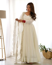 White Anarkali Suit White Anarkali Suit With Dupatta Kathak Buy White Anarkali Kurta