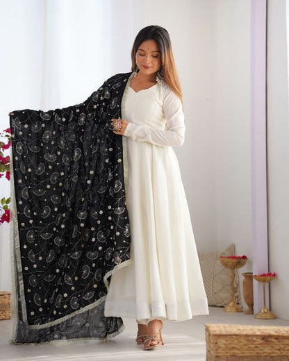 Anarkali Kurta Gown is a stunning traditional Indian outfit that combines elegance