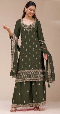 Beautiful Embroidered Georgette Fabric Palazzo Dress