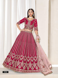 Red heavy embriodered art silk designer semi stitched Lehenga choli