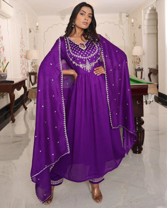 Royal Purple Party Wear Kurti Premium Look