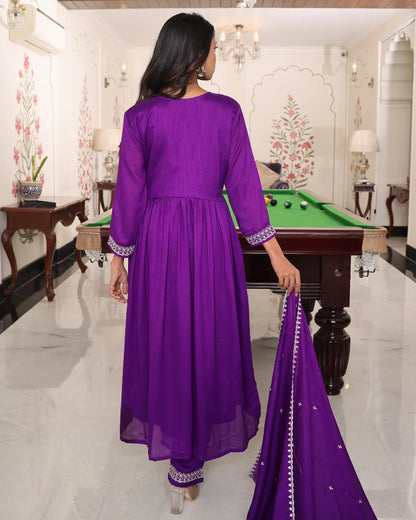 Royal Purple Party Wear Kurti Premium Look