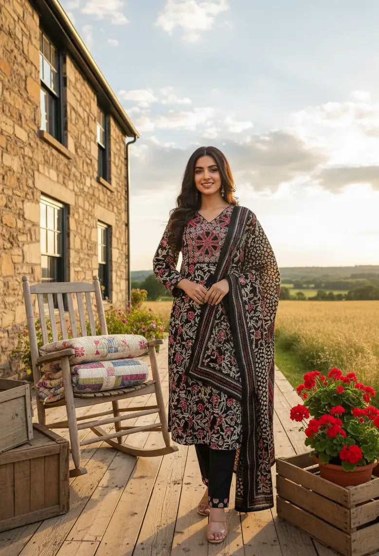Dark Green Kurti Festive Collection
