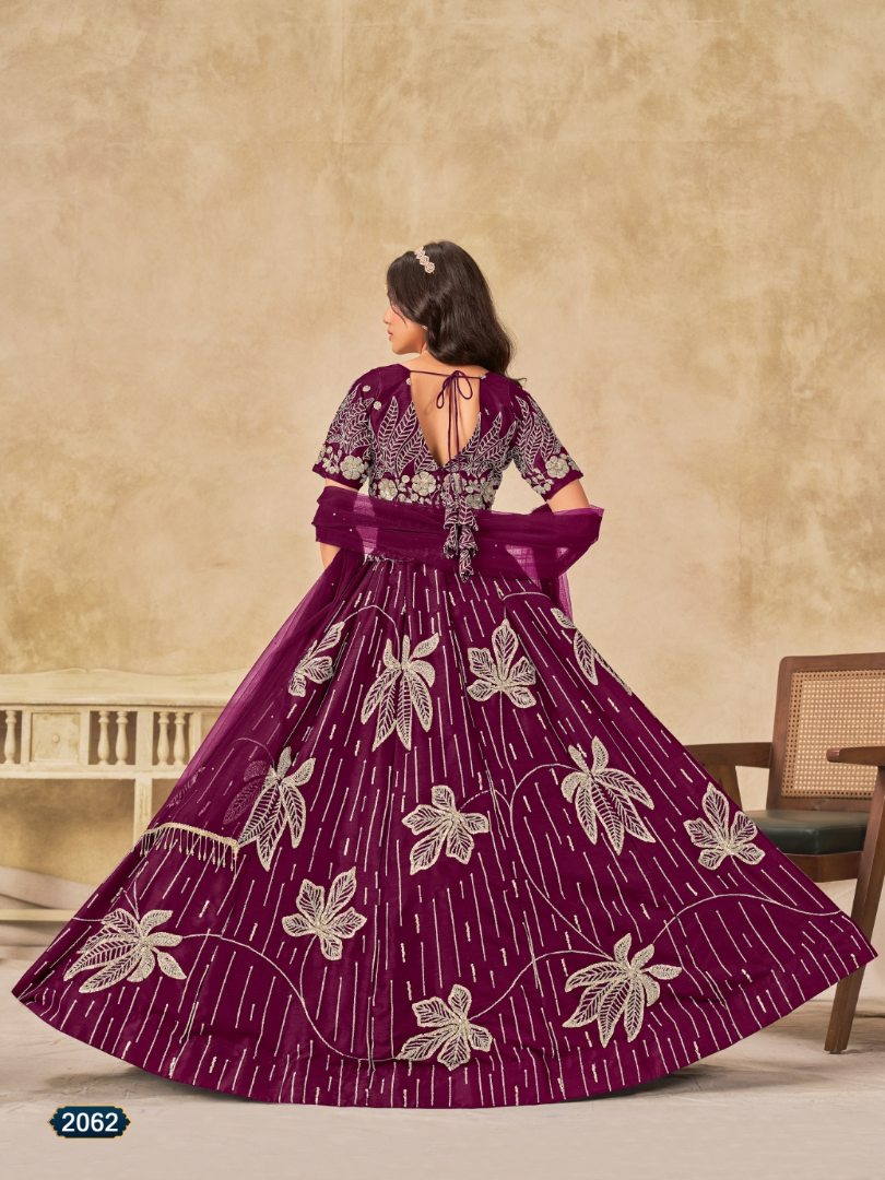 Maroon heavy art silk semi stitched lehenga choli with embroidery work