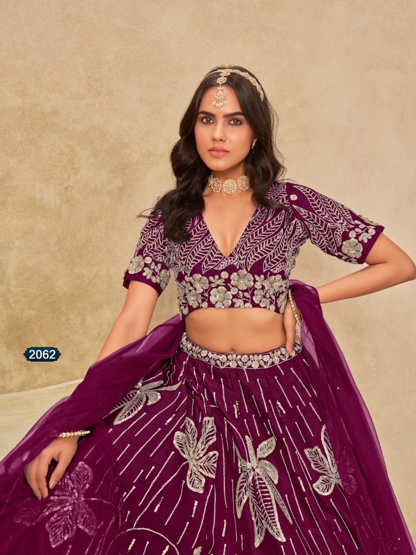 Maroon heavy art silk semi stitched lehenga choli with embroidery work