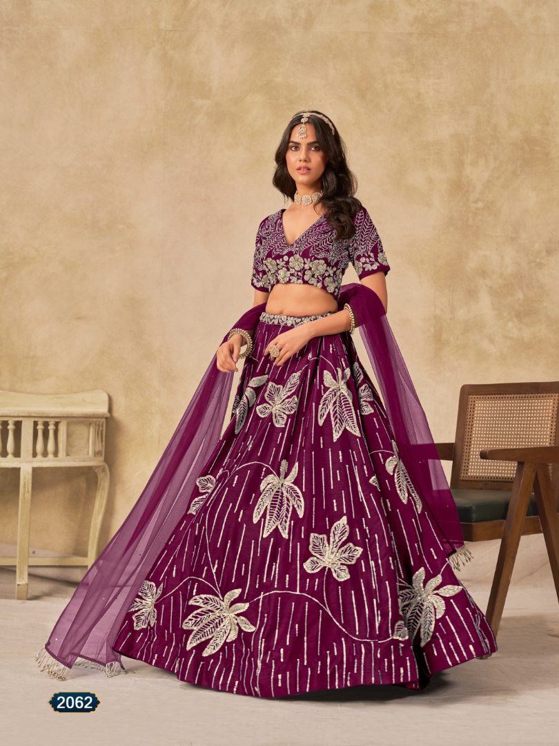Maroon heavy art silk semi stitched lehenga choli with embroidery work