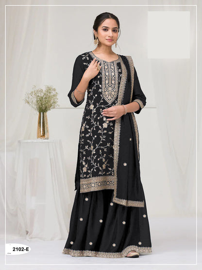 Black Silk Semi stitched Wedding Suits