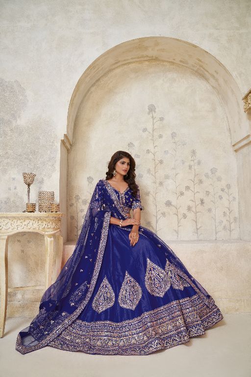 Royal Purpple bridal lehenga with zari work