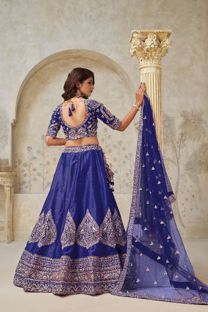 Royal Purpple bridal lehenga with zari work