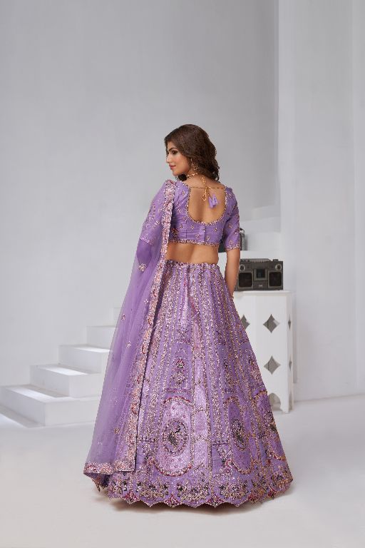 Regal Purple: Raw Silk Lehenga