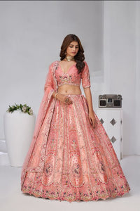 Pink Perfection: Raw Silk Bridal Lehenga