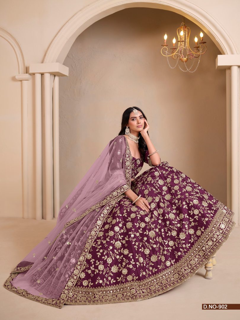 Maroon Art Silk Designer Lehenga With Blouse
