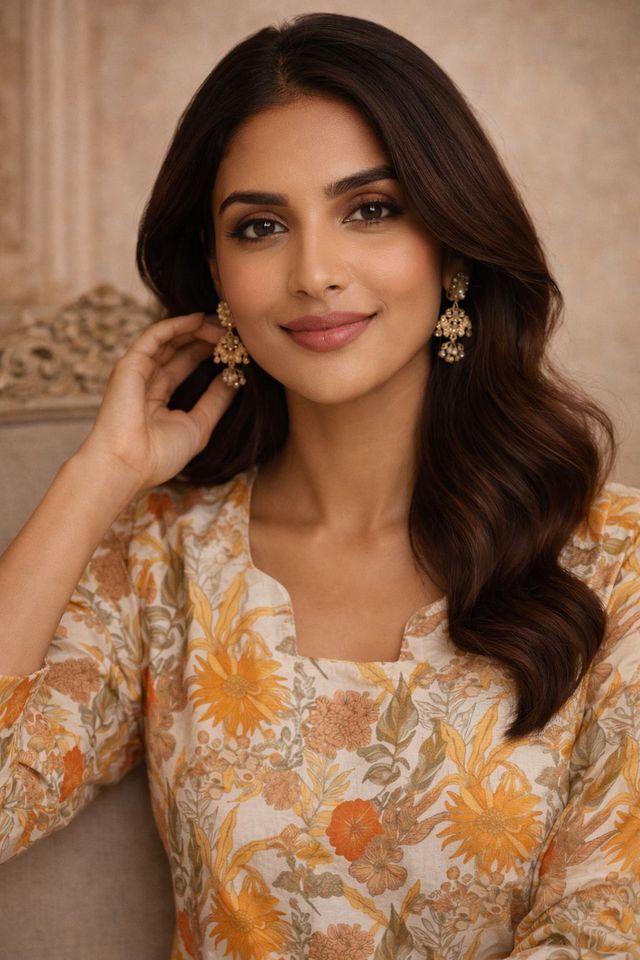 Peach Color Muslin Fabric Formal Looks Kurta For Girls