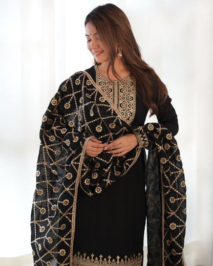 Pakistani Ramzan Eid Dresses for Women, Semi-Stitched Party Wear Salwar Kameez Dupatta,