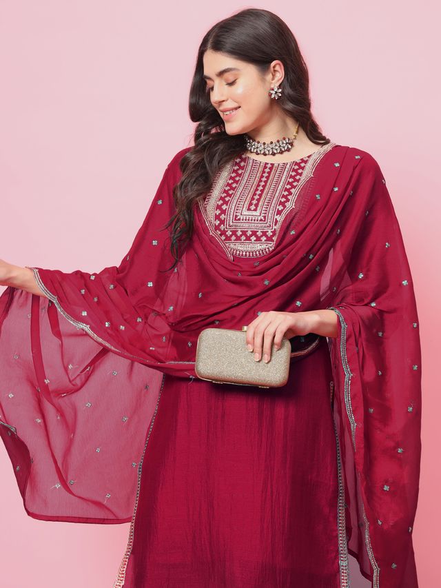 Pink Color Silk Blended Ethnic Partywear Ceremonial Suit