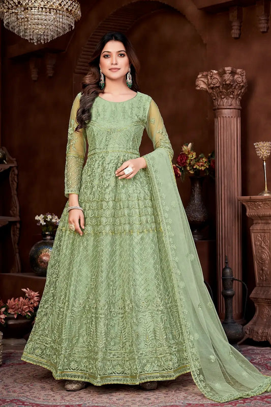 Modern Designer Anarkali Suit with Heavy Work Dupatta