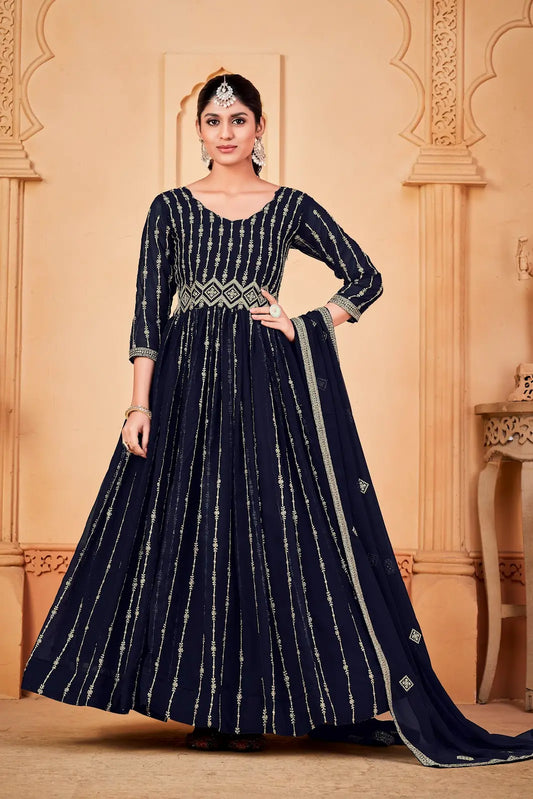 Beautiful Ethnic Anarkali Suit with Sequence Work
