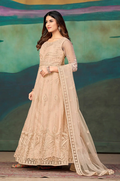 Traditional Festive Anarkali Suit with Heavy Dupatta