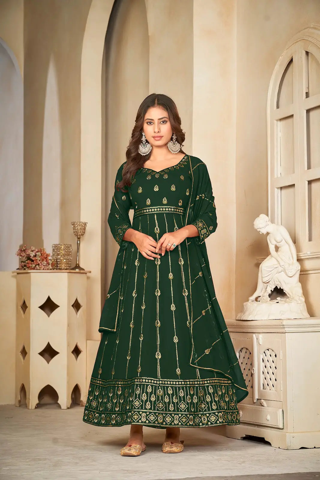 Royal Designer Anarkali Suit with Heavy Zari Work