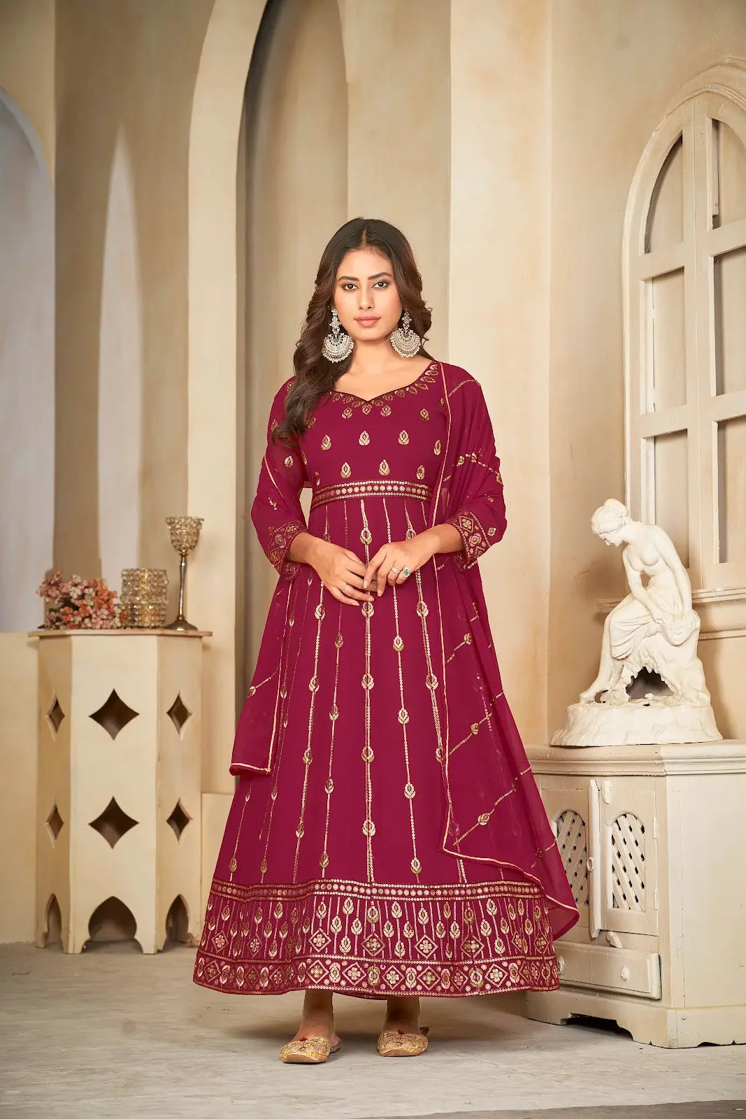 Royal Designer Anarkali Suit with Heavy Zari Work