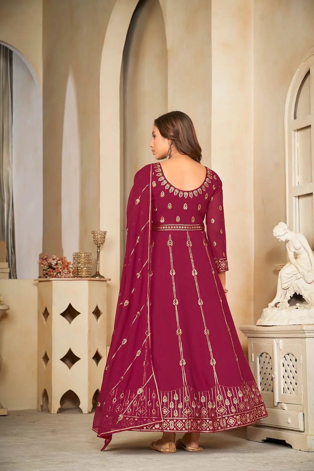 Royal Designer Anarkali Suit with Heavy Zari Work