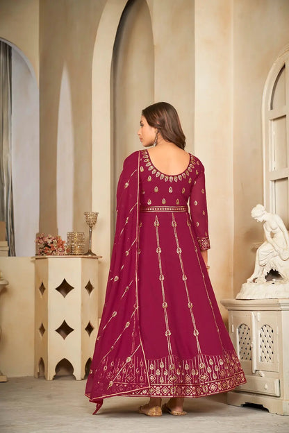 Royal Designer Anarkali Suit with Heavy Zari Work