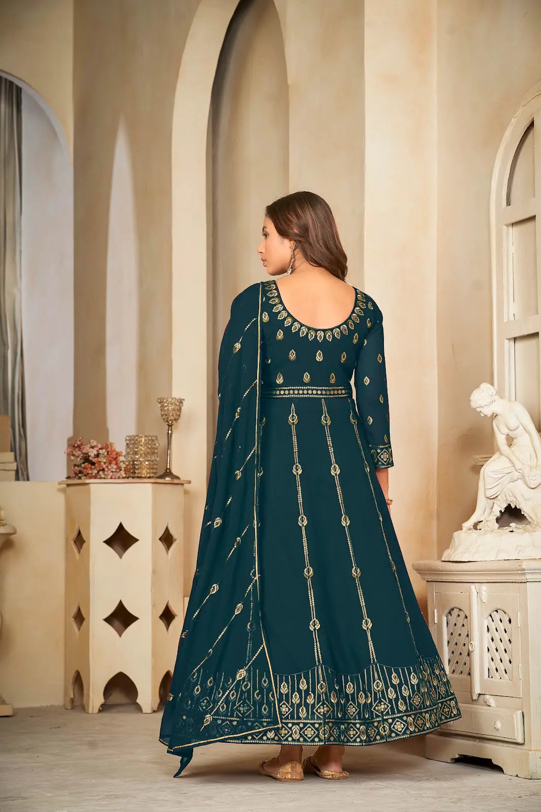 Royal Designer Anarkali Suit with Heavy Zari Work
