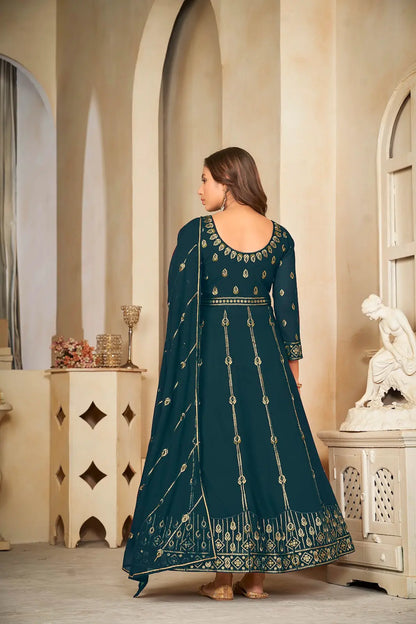 Royal Designer Anarkali Suit with Heavy Zari Work