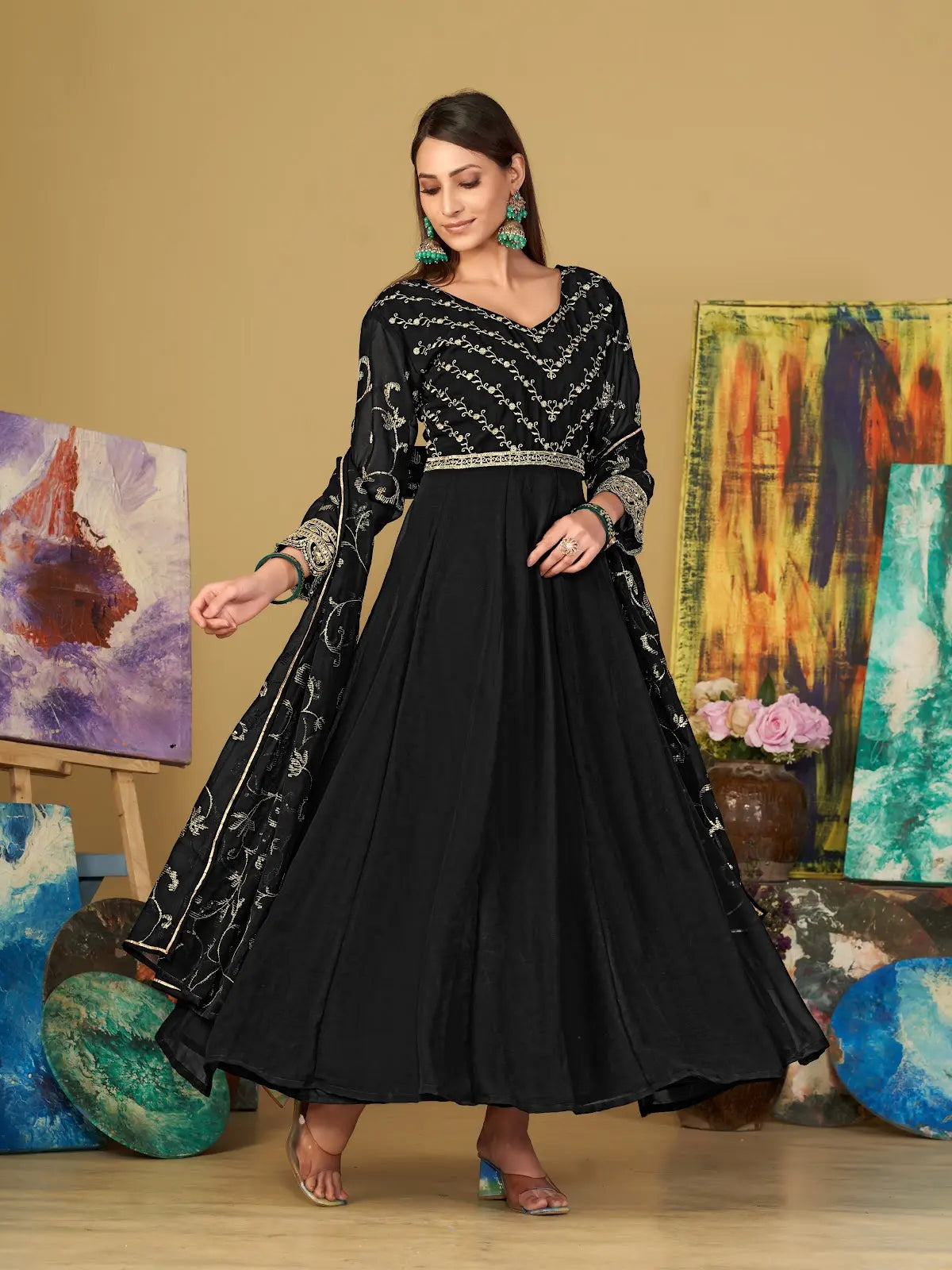 Premium Festive Anarkali Suit with Designer Embroidery