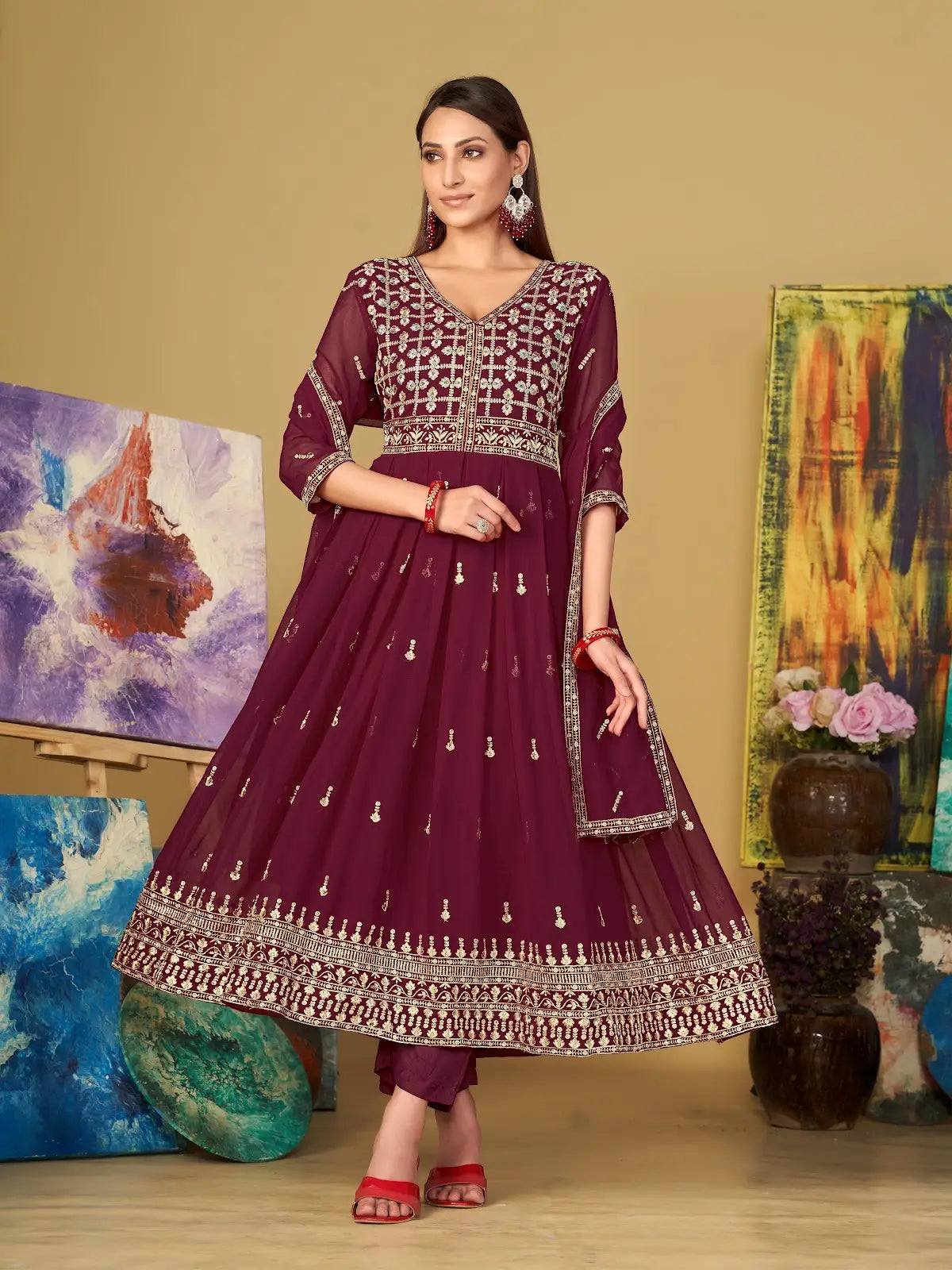 Gorgeous Designer Anarkali Suit with Heavy Work