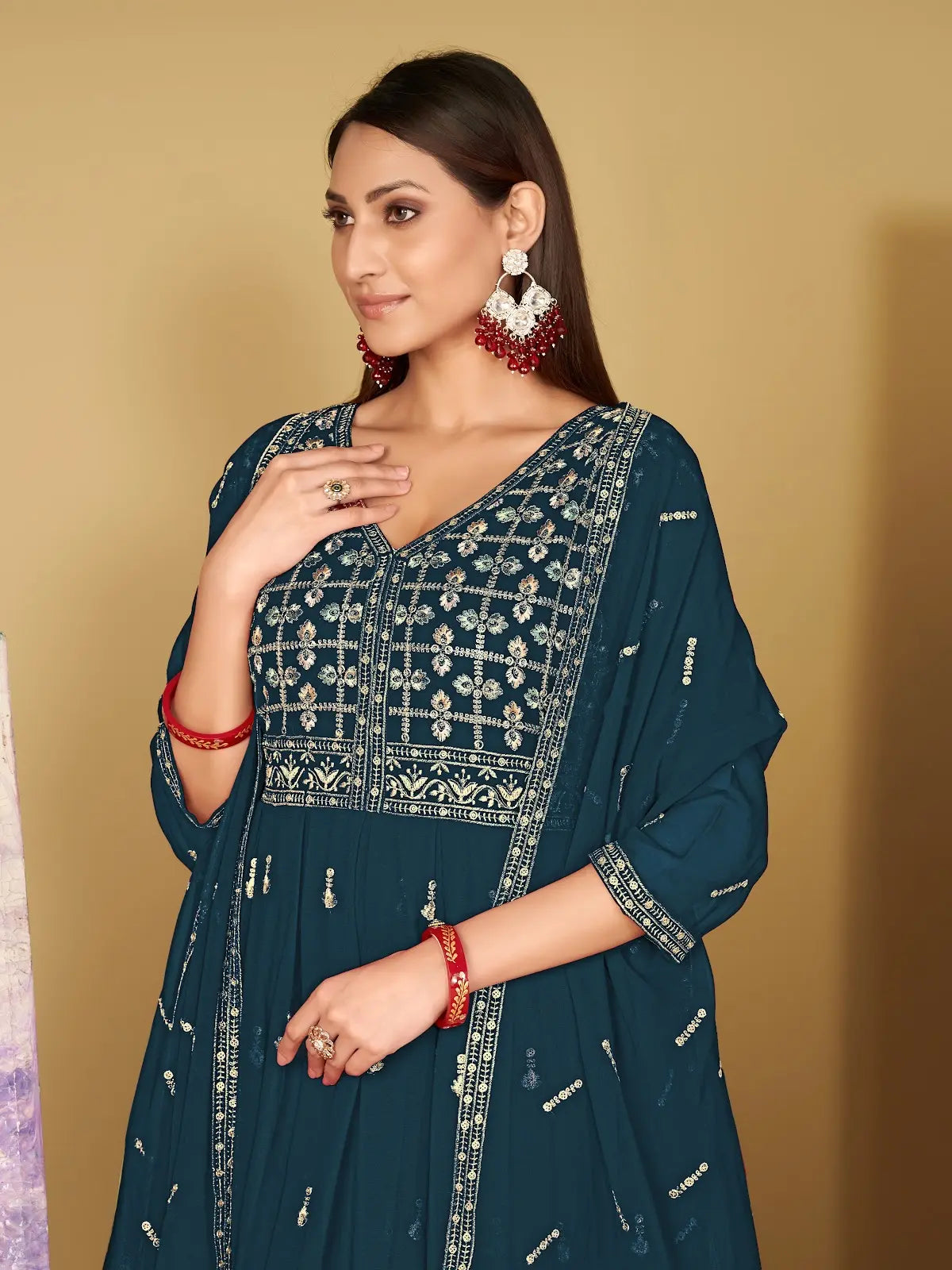 Elegant Party Wear Anarkali Suit with Embroidery