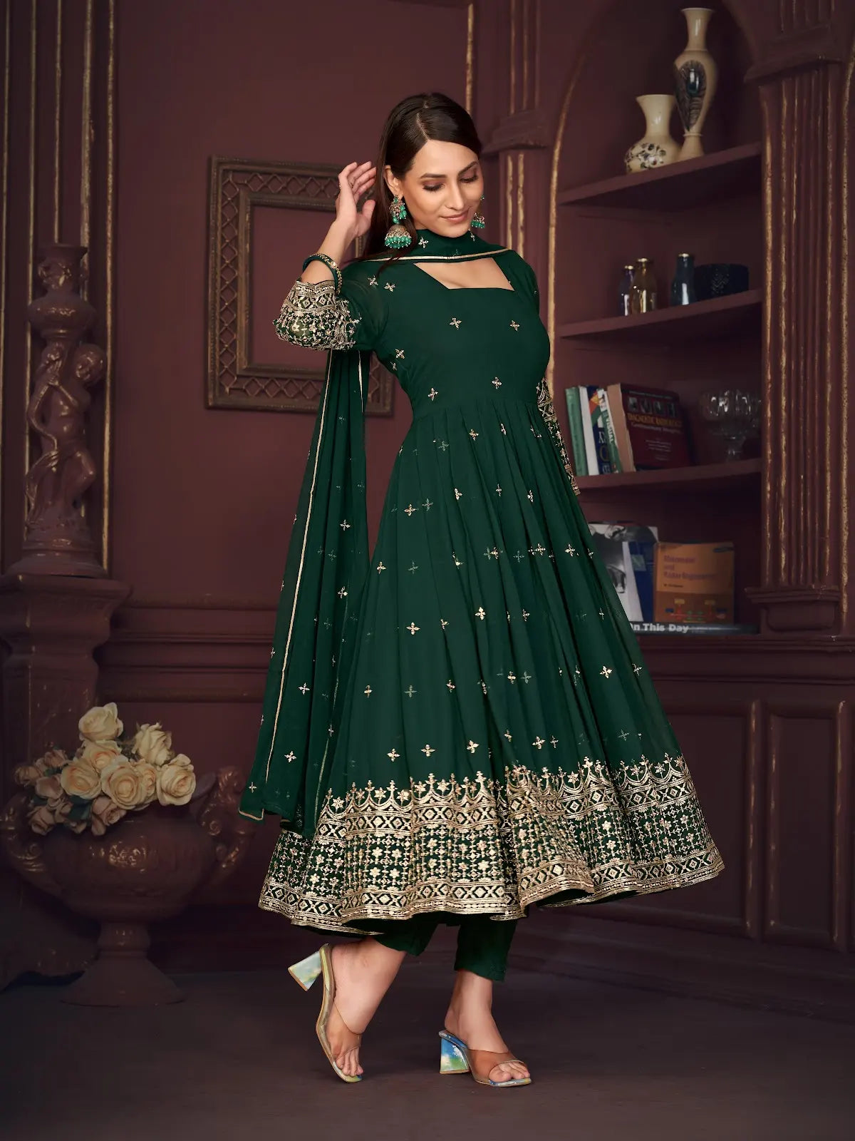 Luxury Wedding Wear Anarkali Suit with Heavy Pattern