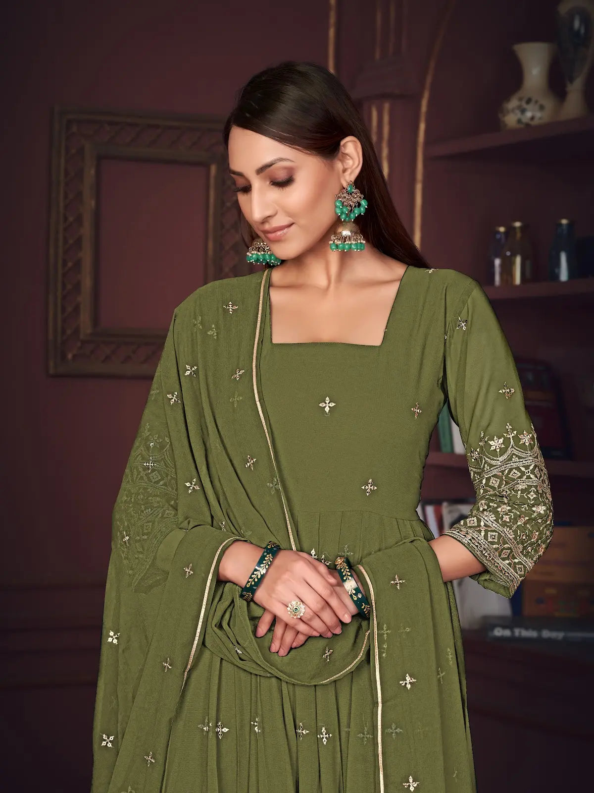 Trendy Party Wear Anarkali Suit with Dupatta Set